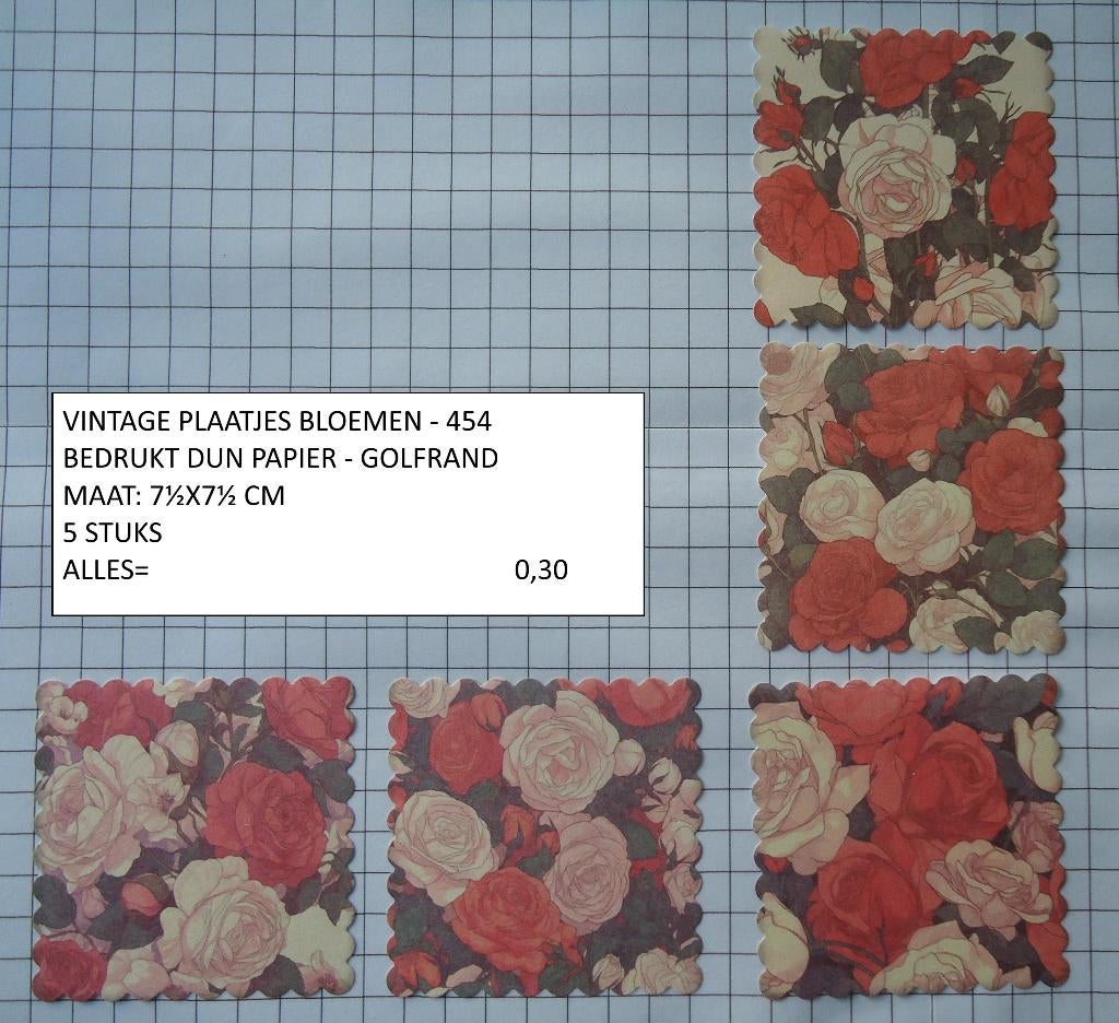 vintage plaatjes golfrand bloemen 454 ( alleen verzenden, Ophalen, Nieuw, Overige thema's, Knipvel