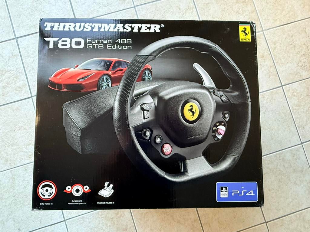 Thrustmaster T80 Ferrari 488 GTS Ed. (PS4) &Wheel Stand Pro, Ophalen, Zo goed als nieuw
