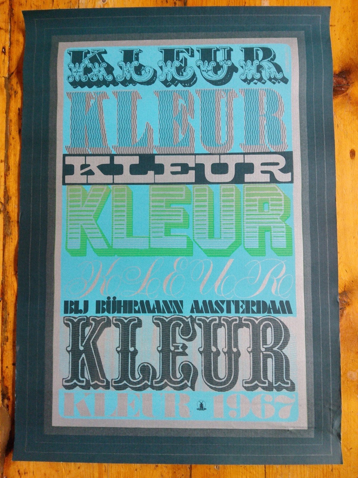 Vintage Kleur 1967 Poster - Bij Bührmann Amsterdam, Ophalen of Verzenden, A1 t/m A3, Overige onderwerpen, Rechthoekig Staand