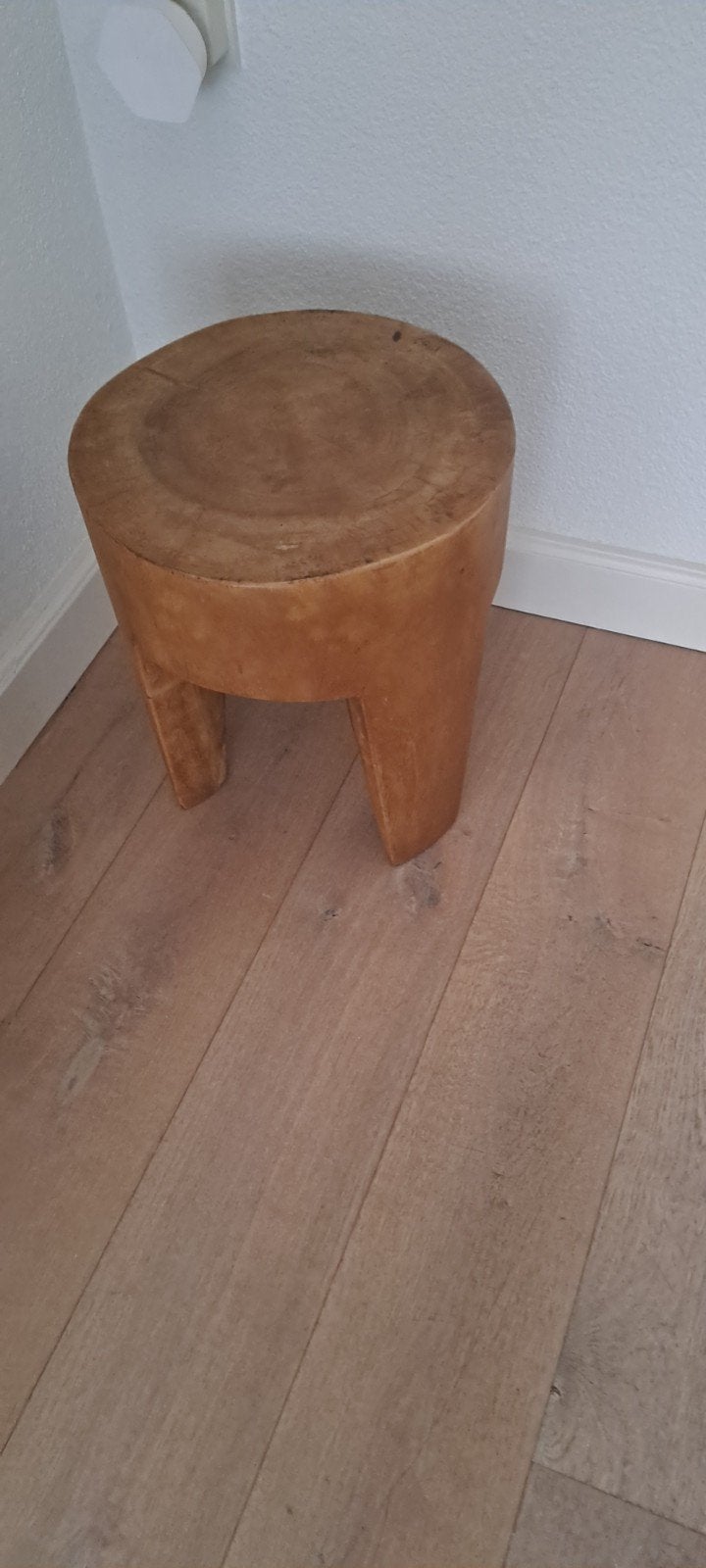 Krukje diameter 35cm, hoogte 40 cm. Massief hout., Ophalen, Rond, Minder dan 50 cm