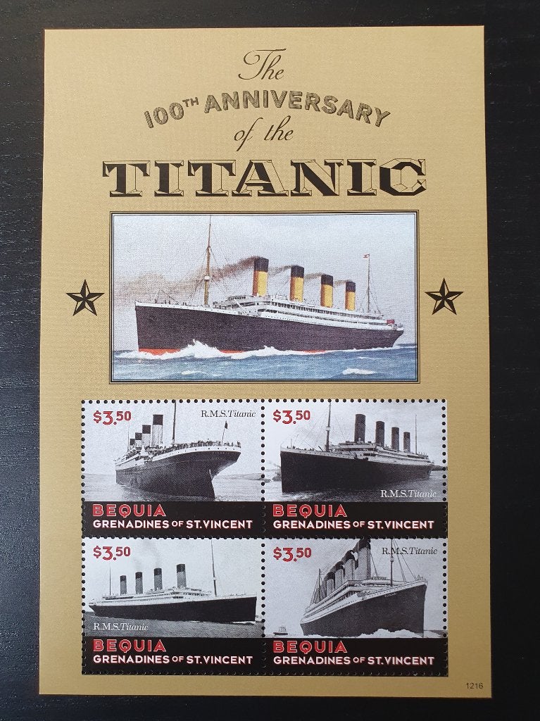 Bequia 2013 Titanic Schip Michel 824-827 + blok 84 postfris, Verzenden, Postfris, Overige thema's