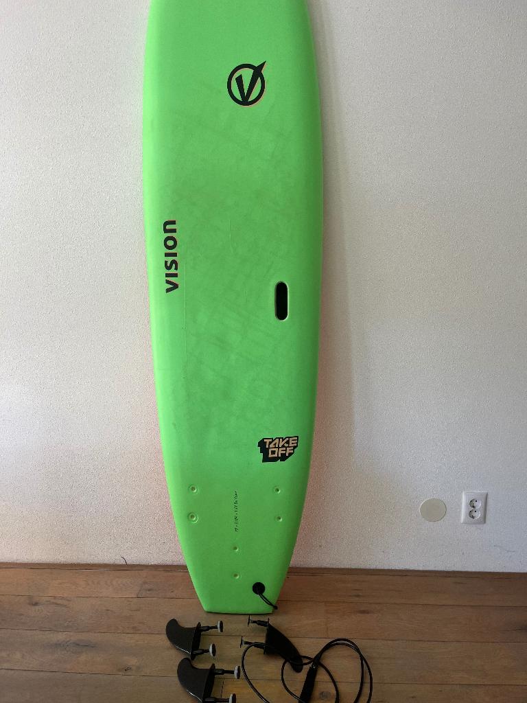 Surfboard softboard Vision Take Off, Watersport en Boten, Golfsurfen, Ophalen, Zo goed als nieuw, Overige typen, Met koord