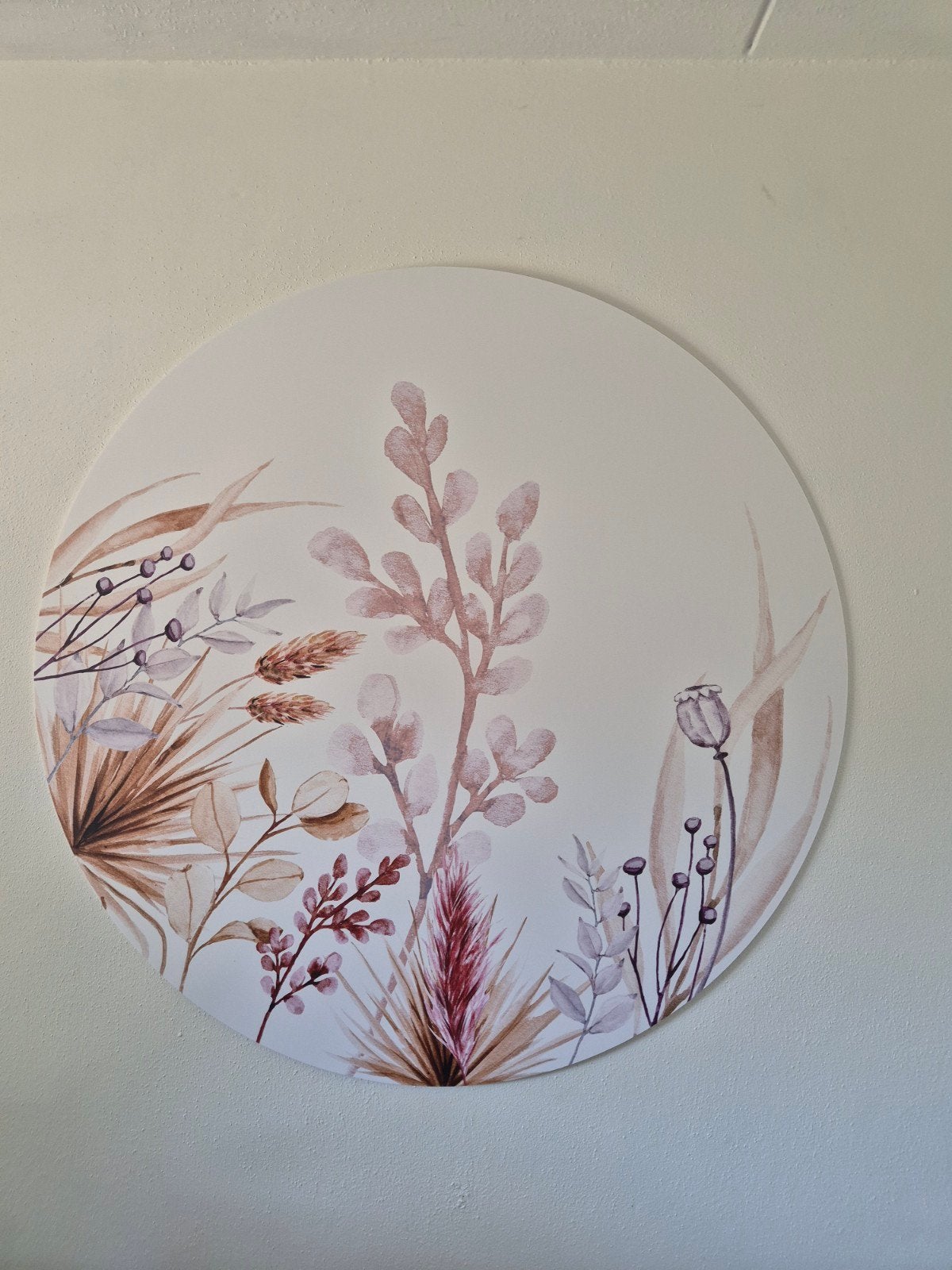Wandcirkel Botanische Bladeren - Boho Stijl, Ophalen, Boho, Hout, Meerkleurig