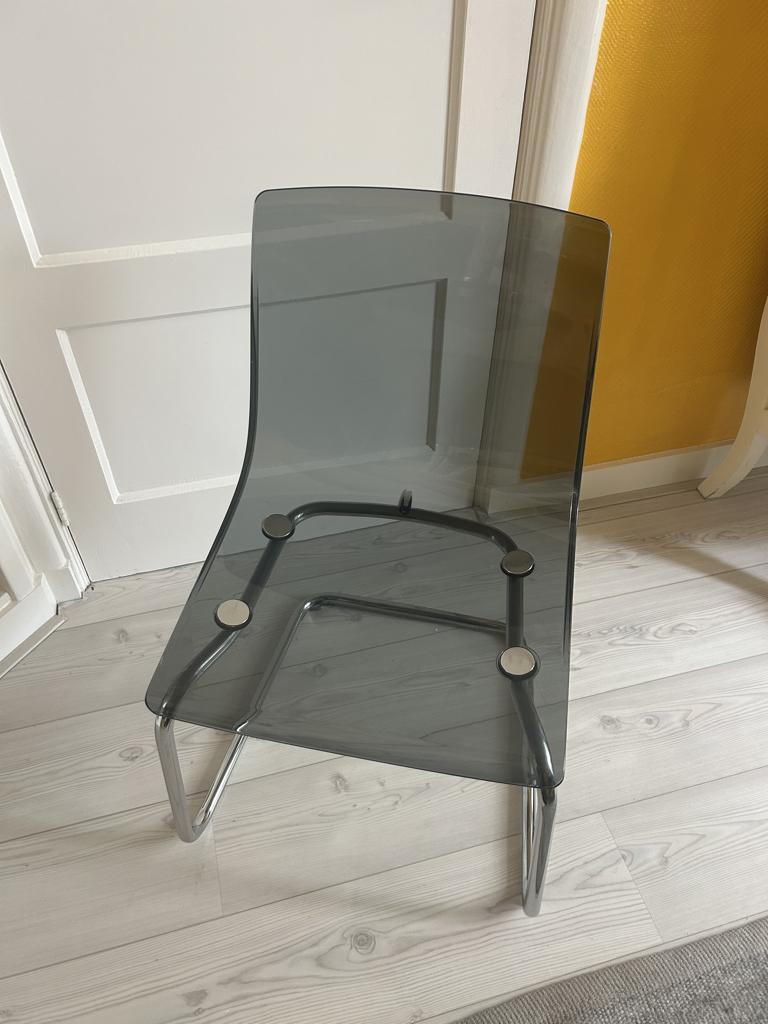 IKEA eettafel 110x110 met 4 stoelen, Ophalen, Gebruikt, Vierkant, Modern