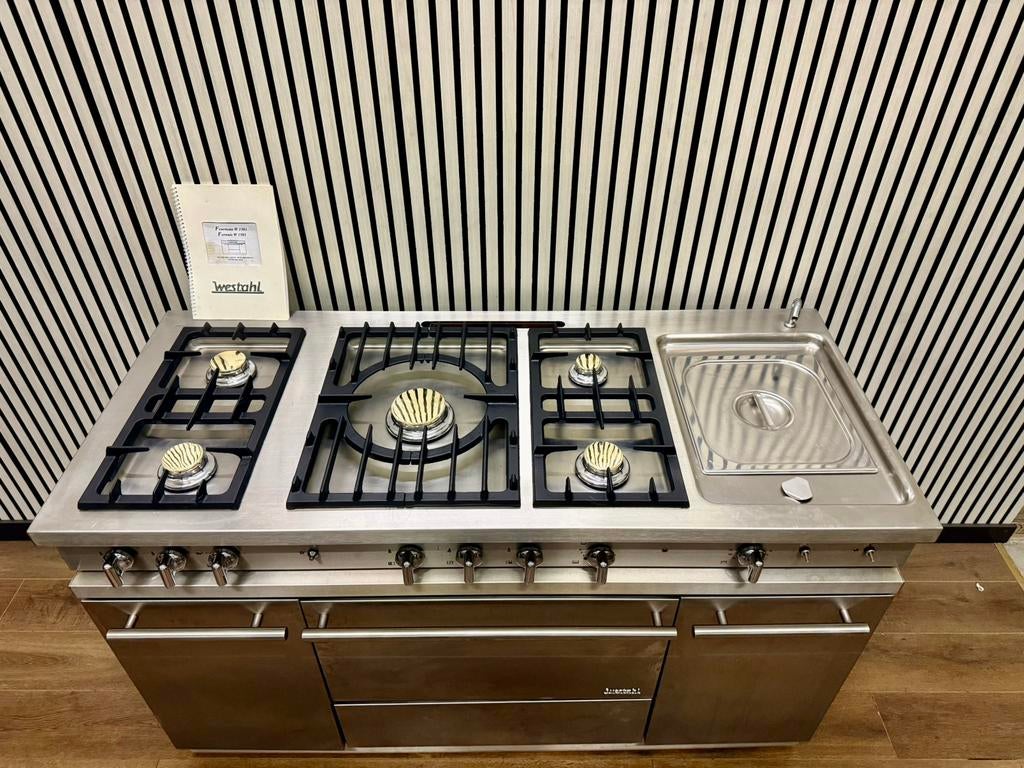 Luxe Lacanche Westahl Fornuis met multicooker GASOVEN 150 cm, Fornello Esperta, Grill, Ophalen of Verzenden, Zo goed als nieuw