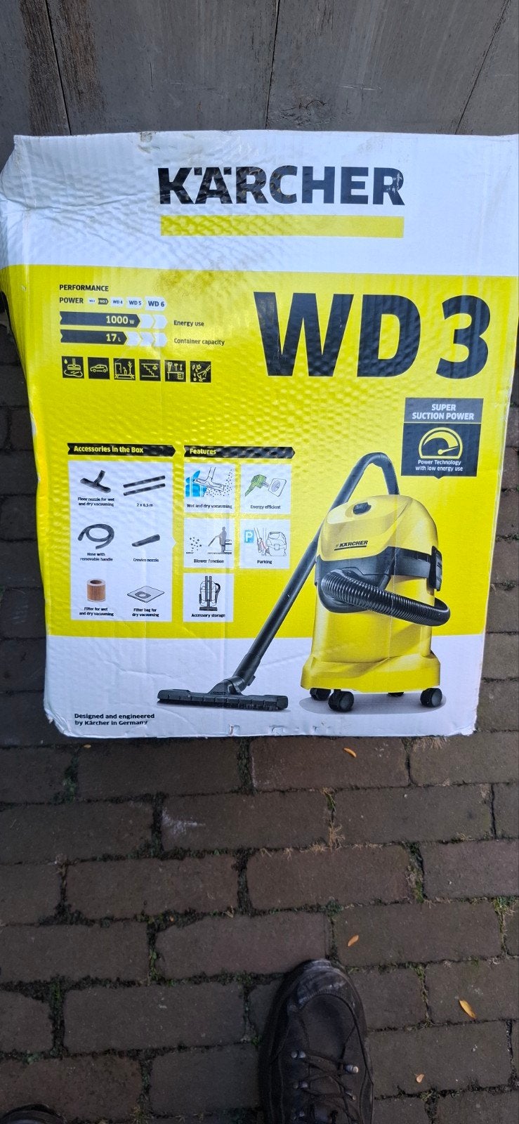karcher  WD3 stofzuiger, Ophalen, Elektrisch
