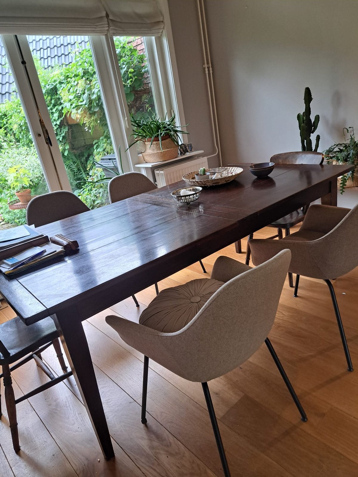 Hardhouten tafel uitschuifbaar, Huis en Inrichting, Tafels | Eettafels, Ophalen, Gebruikt, 200 cm of meer, 50 tot 100 cm