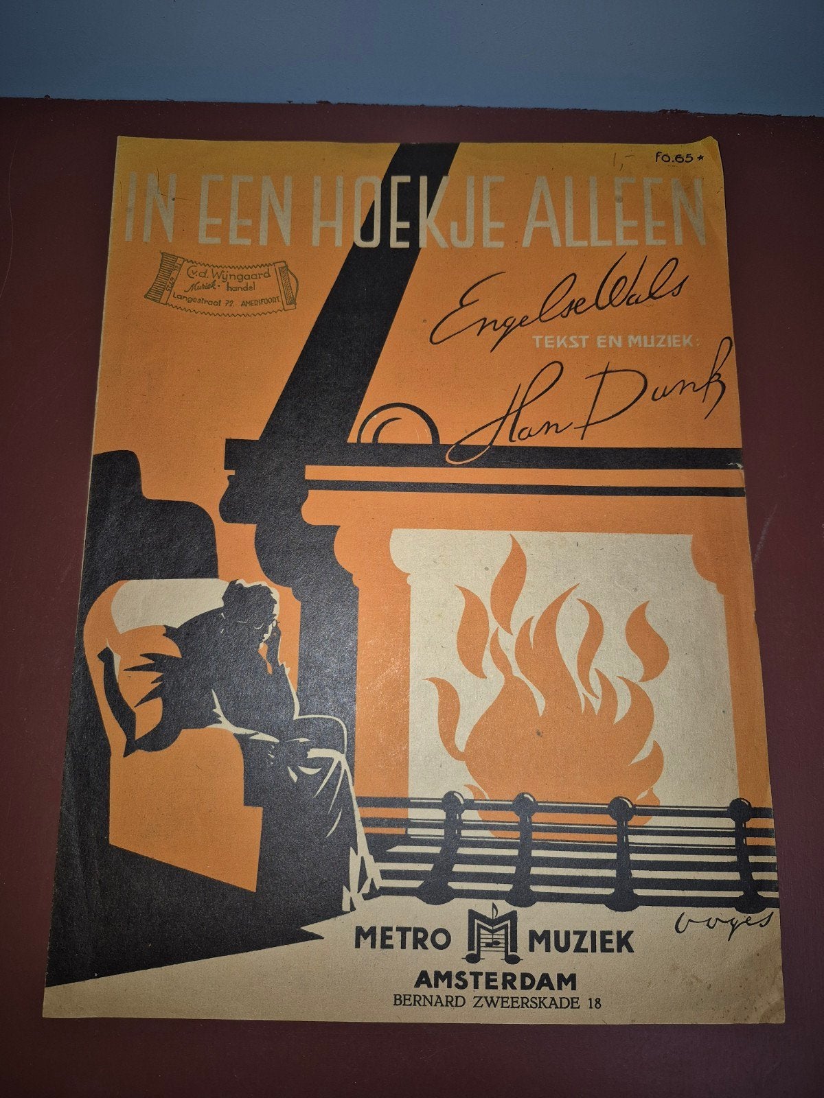 In Een Hoekje Alleen - bladmuziek (Han Dunk), Piano, Gebruikt, Ophalen of Verzenden, Artiest of Componist