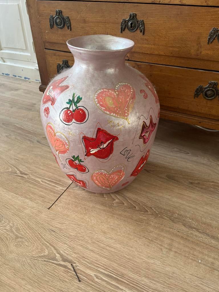 Supergave vaas, Huis en Inrichting, Woonaccessoires | Vazen, Gebruikt, Overige kleuren, Aardewerk of Porselein, Ophalen of Verzenden