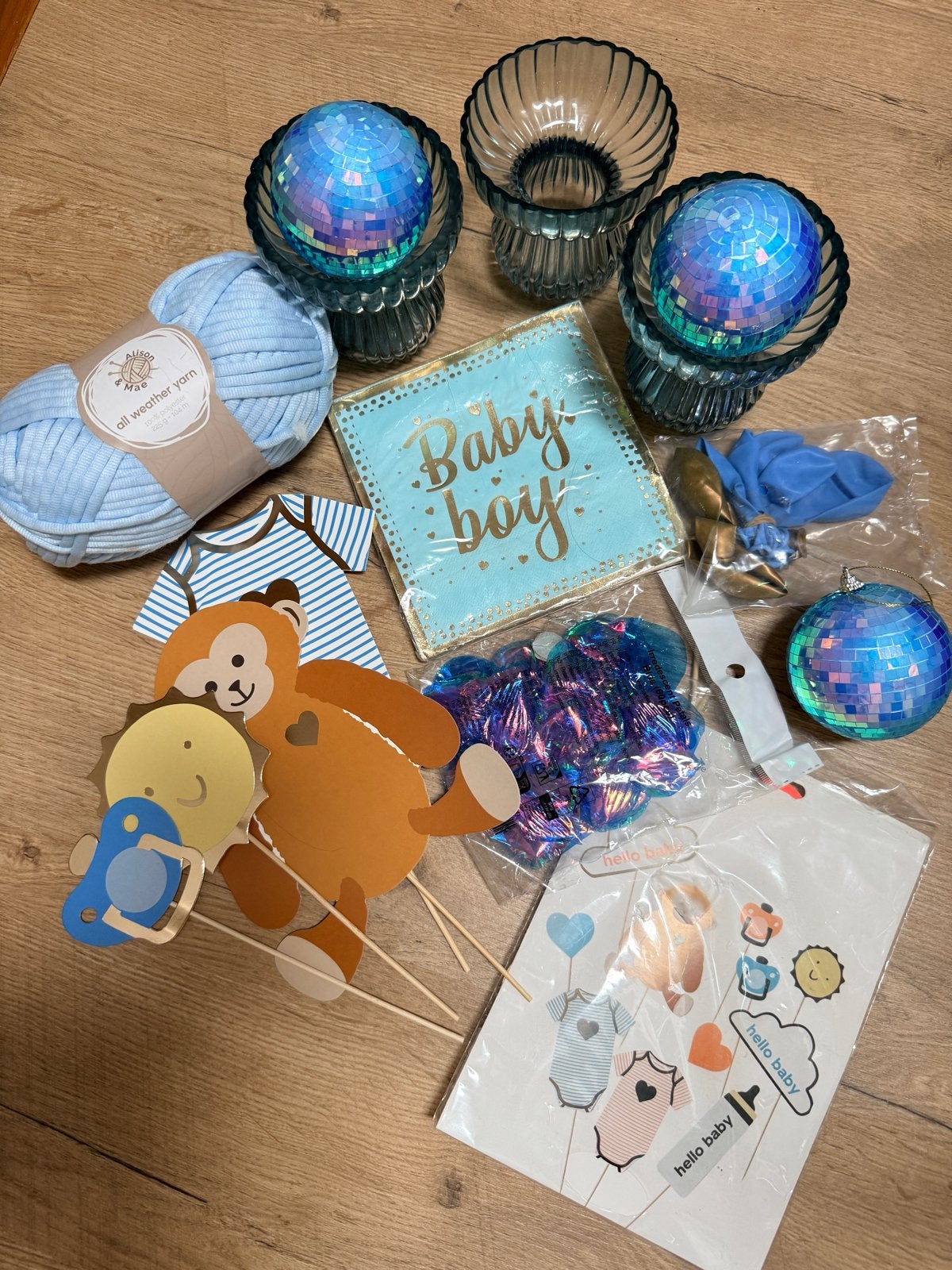 Decoratie babyborrel of reveal party, Ophalen of Verzenden, Zo goed als nieuw, Versiering, Geboorte of Huwelijk