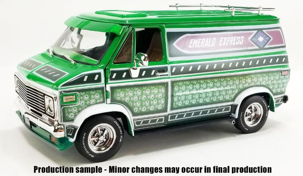 Chevrolet G-Series Van "Emerald Express" Acme 1:18, Overige merken, Christian@diecastcompany.nl, Auto, Diecast Company
