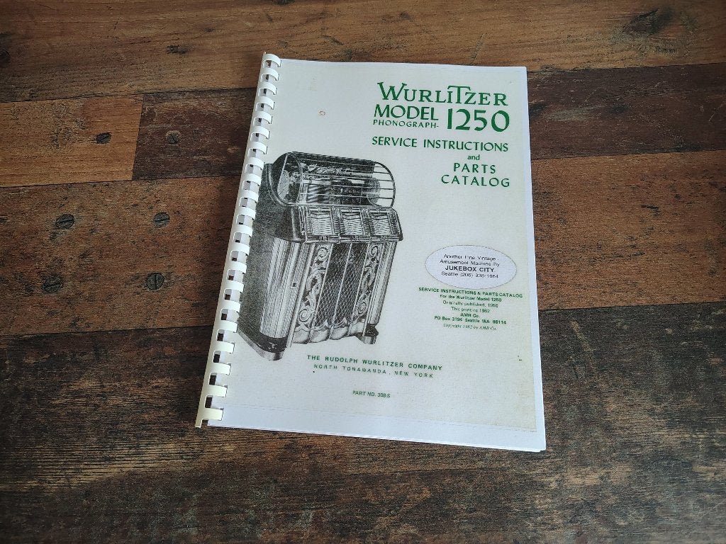Service Manual: Wurlitzer 1250 (1950) jukebox nieuw !!, Verzamelen, Verzenden, Nieuw, 1950 tot 1960, Seeburg