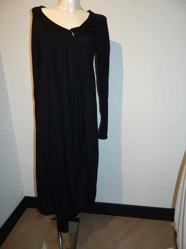 Rundholz Black label lange jurk draai in de stof hals M, Maat 38/40 (M), Verzenden, Zwart, Rundholz