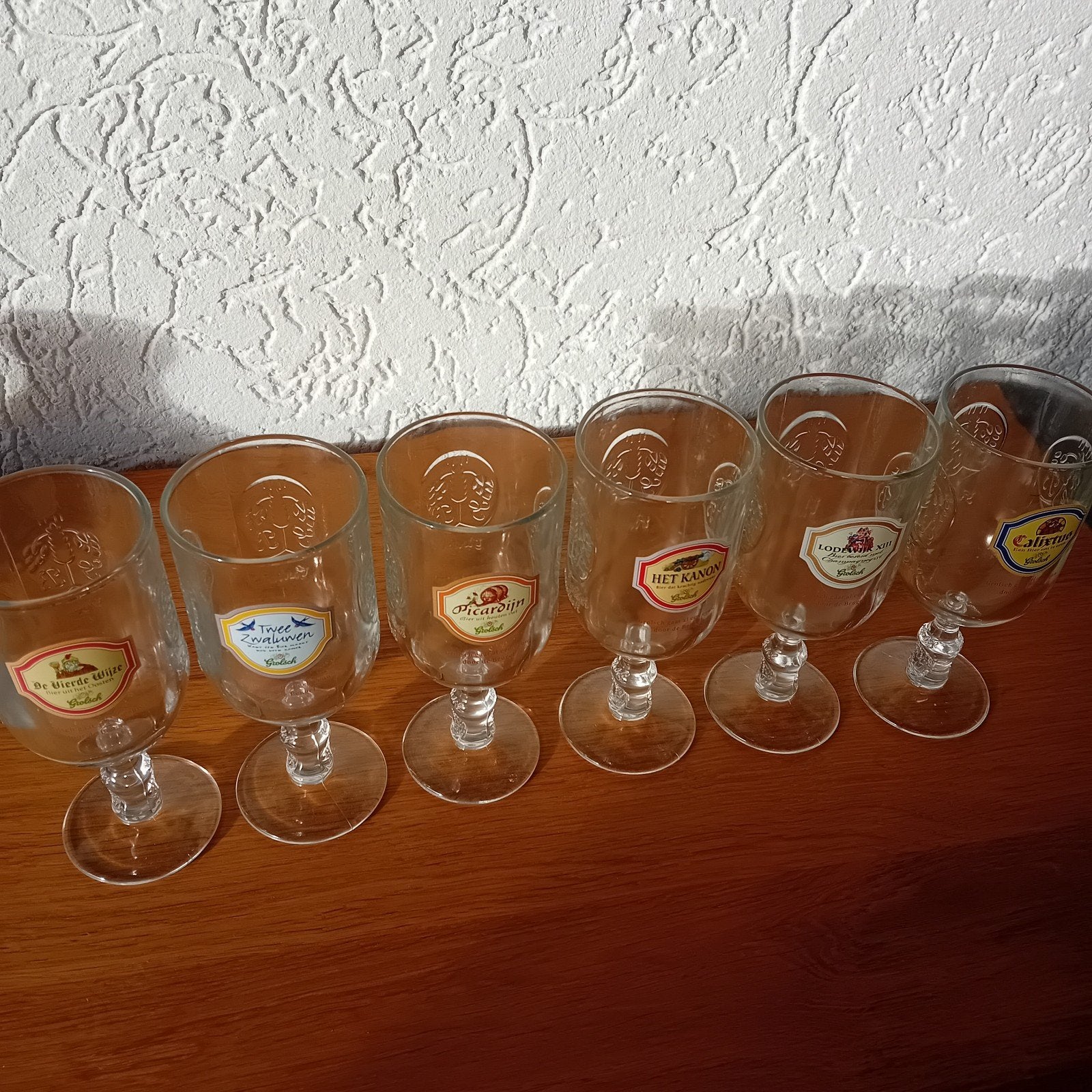 6 bierglazen Grolsch  complete serie, Verzamelen, Biermerken, Ophalen of Verzenden, Zo goed als nieuw, Glas of Glazen, Grolsch