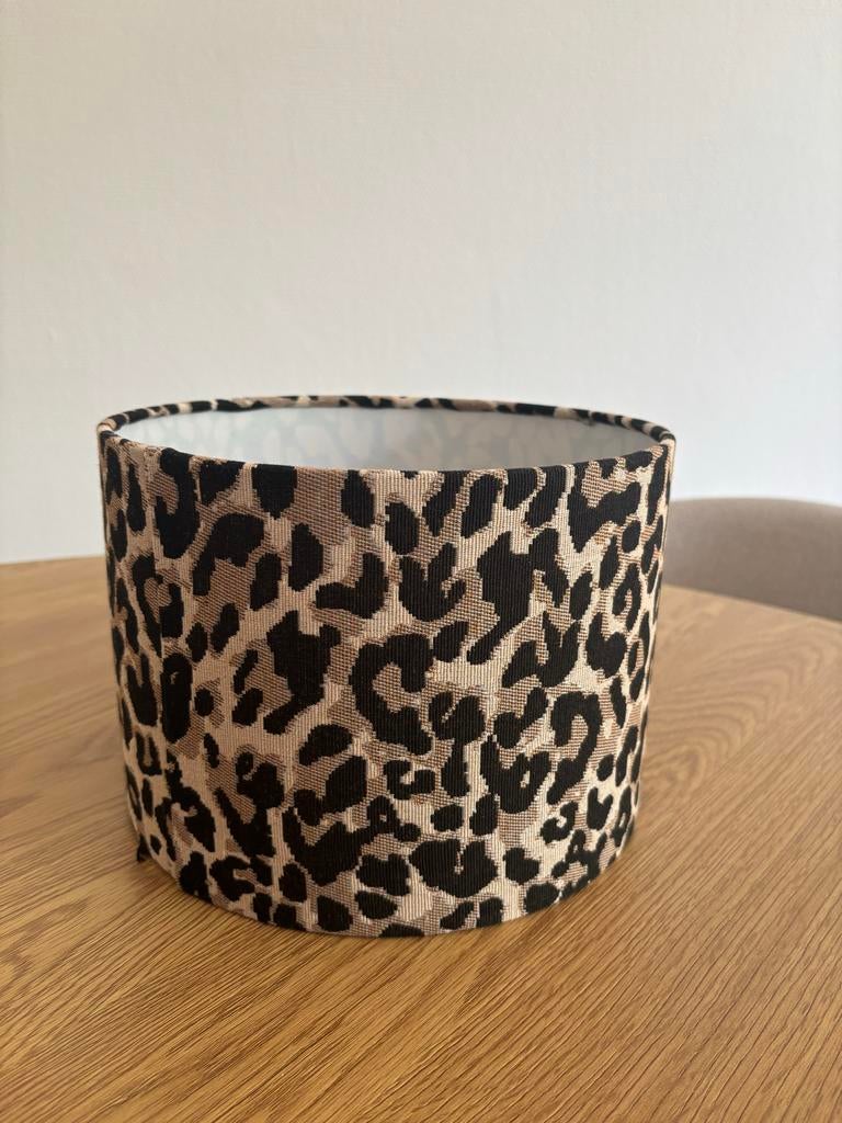 Leopard print lampenkap - Zo goed als nieuw, Ophalen, Rond, Zo goed als nieuw, Bruin