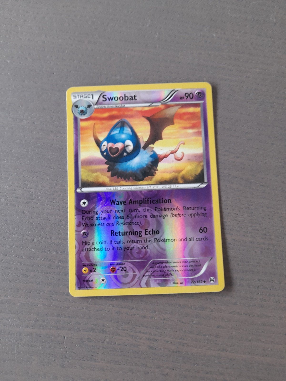 Breakthrough 72/162 swoobat reverse, Ophalen of Verzenden, Zo goed als nieuw, Losse kaart, Foil