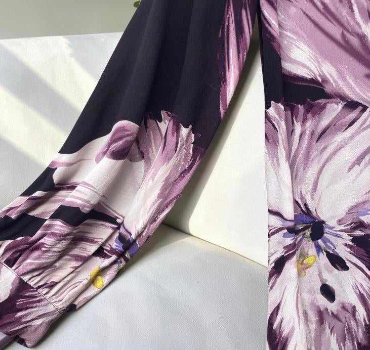 Zomer jurk Maison scotch and soda flower dress festival S|M, Zwart, Ophalen of Verzenden, Zo goed als nieuw, Maat 36 (S)
