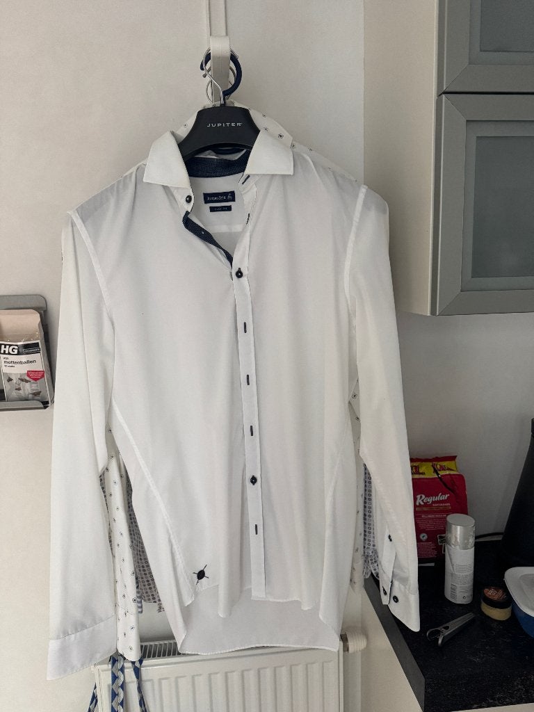 overhemd heren merk Jacques Britt slim fit kleur wit, Ophalen of Verzenden, Zo goed als nieuw, Wit
