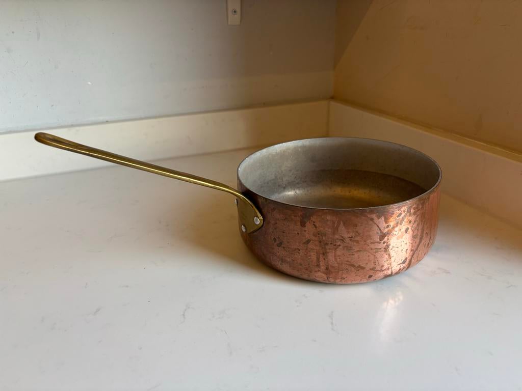 Vintage koperen Tournus pannetje, kookpot, Ophalen of Verzenden, Gebruikt, Overige materialen
