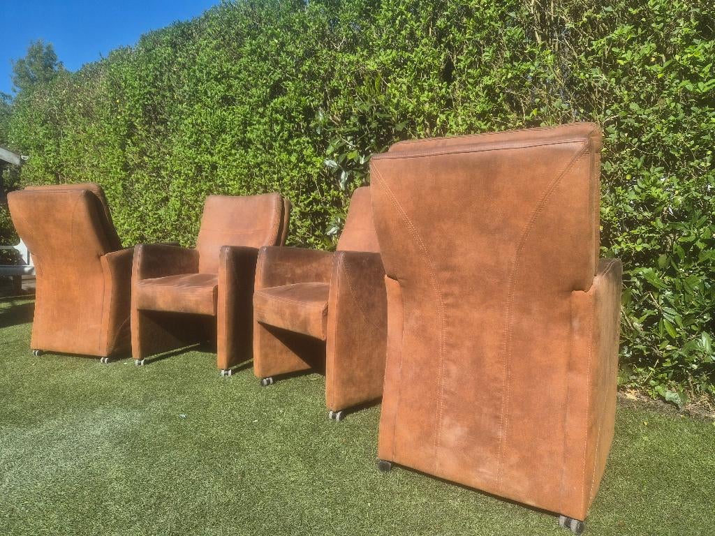 Eetkamerstoelen suède, Ophalen, Overige materialen, Gebruikt, Bruin