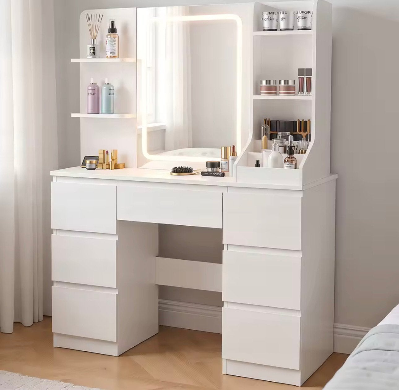 Vanity Makeup tafel Kaptafel Nieuw in doos, Huis en Inrichting, Tafels | Kaptafels, Ophalen of Verzenden, Nieuw, 100 tot 150 cm
