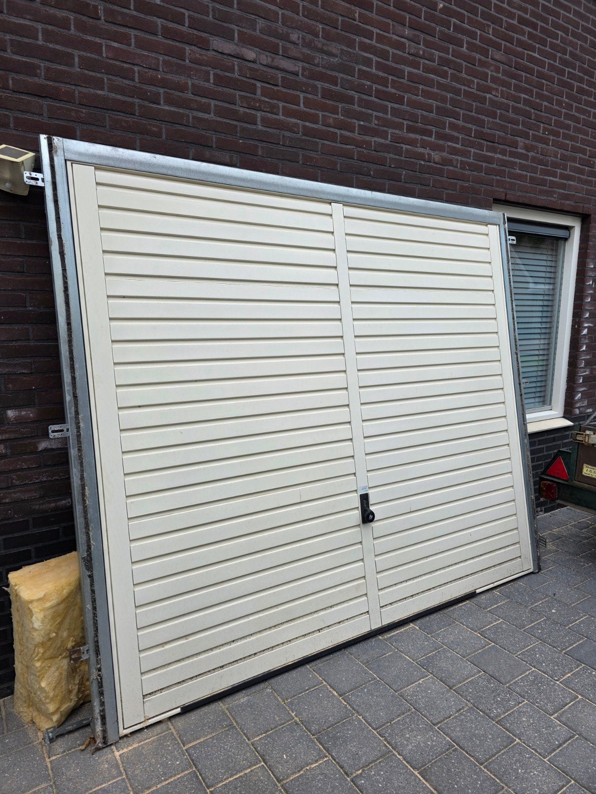 Gebruikte garagedeur, crème kleurig, Gebruikt, 120 cm of meer, Garagedeur, Ophalen of Verzenden