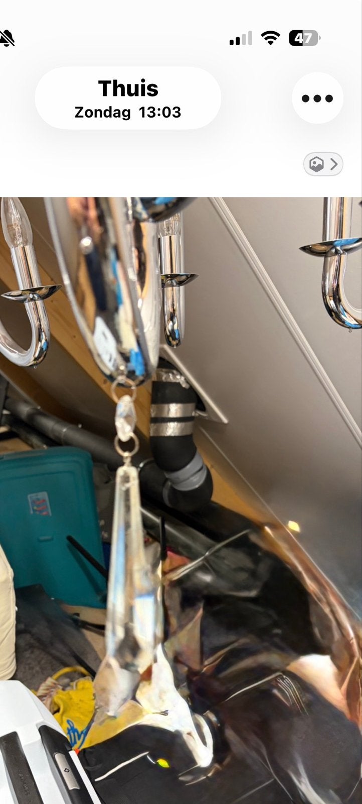 Italiaans design kroonluchter kristallen pegels, Huis en Inrichting, Lampen | Kroonluchters, Ophalen, Zo goed als nieuw, Metaal