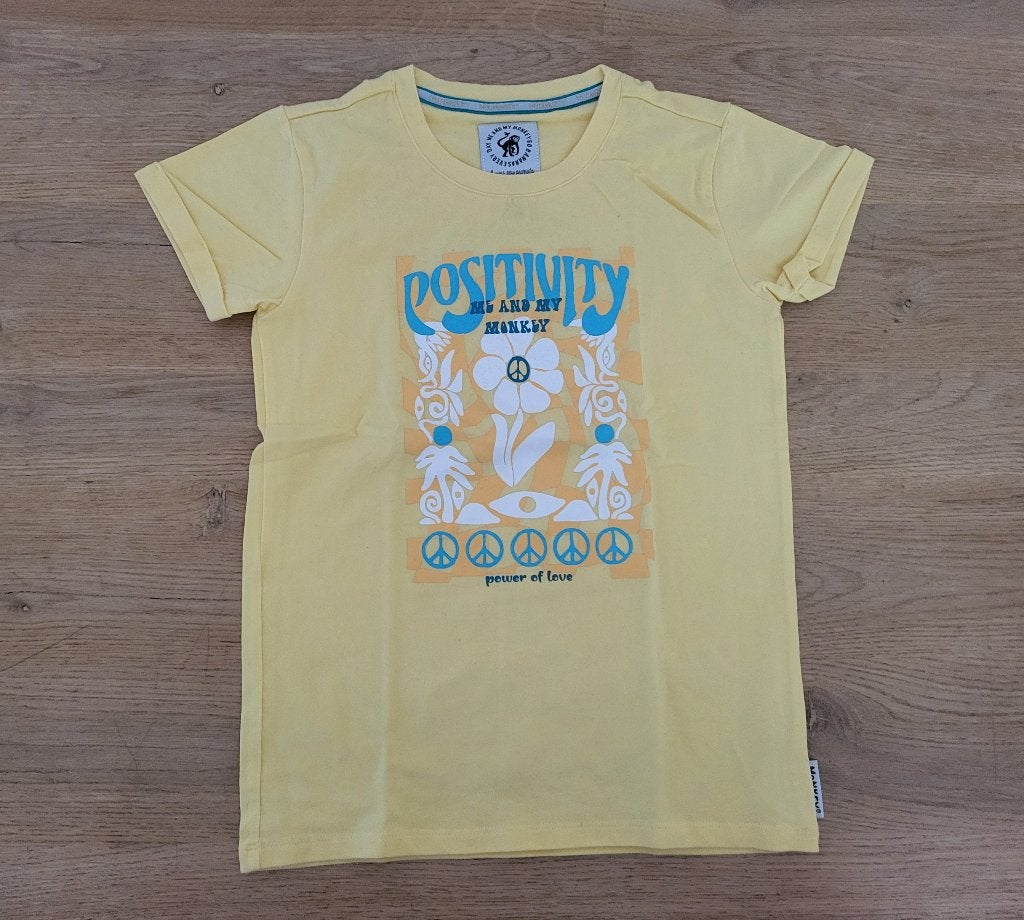 Me and my monkey shirt, faded yellow, geel, maat 152, Kinderen en Baby's, Kinderkleding | Maat 152, Meisje, Ophalen of Verzenden