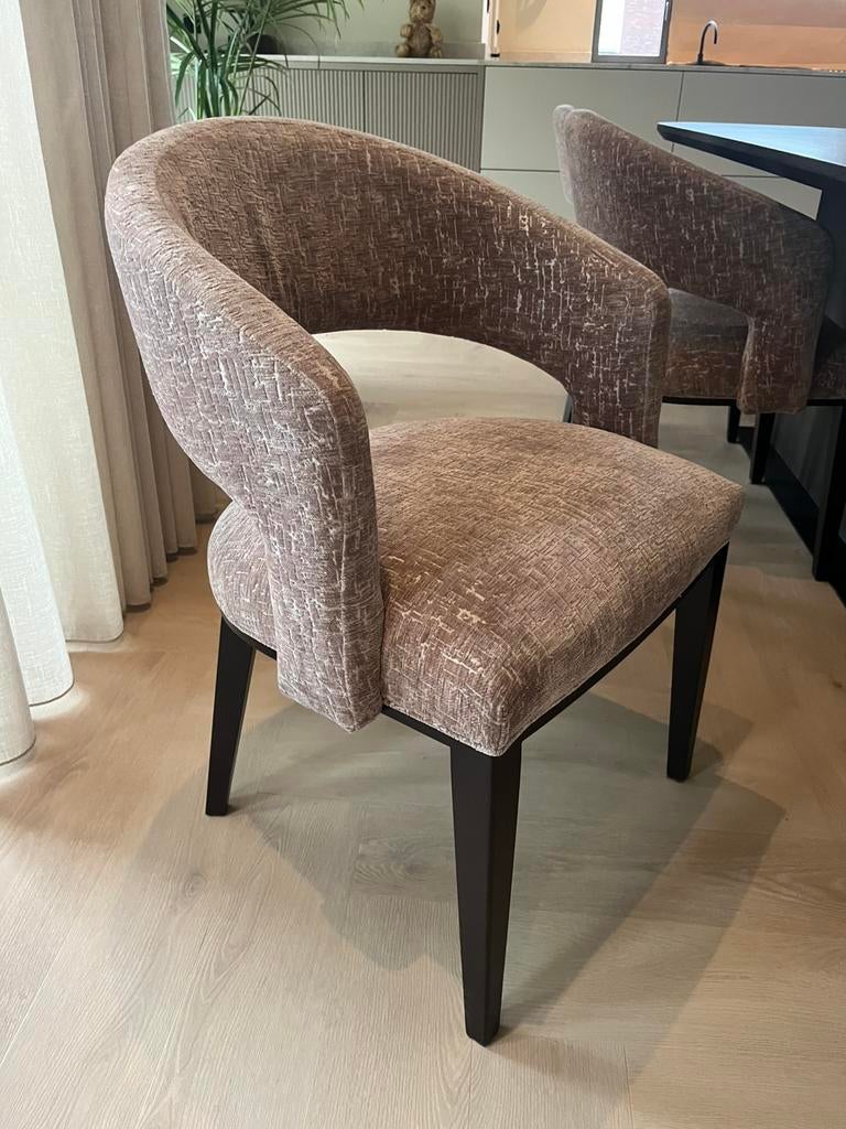 6 Macazz eettafel stoelen model Saba dc (of ruilen), Ophalen, Overige kleuren, Hotel chique, Stof