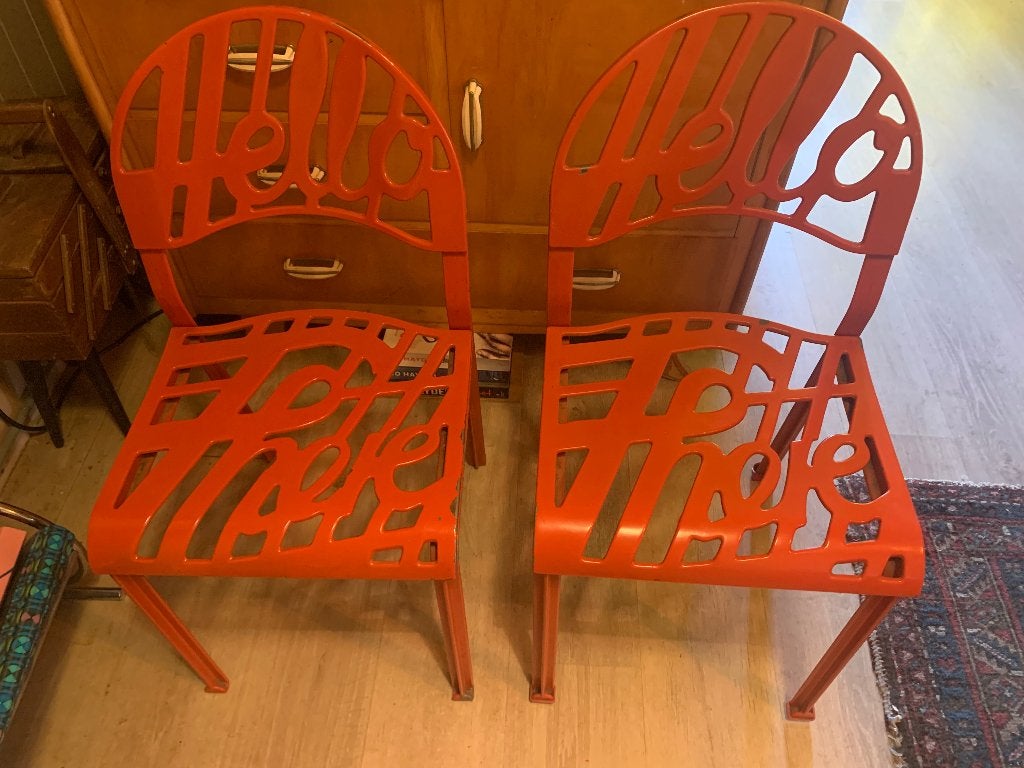 Vier vintage Artifort stoelen ‘hello there’, Ophalen, Gebruikt, Vier