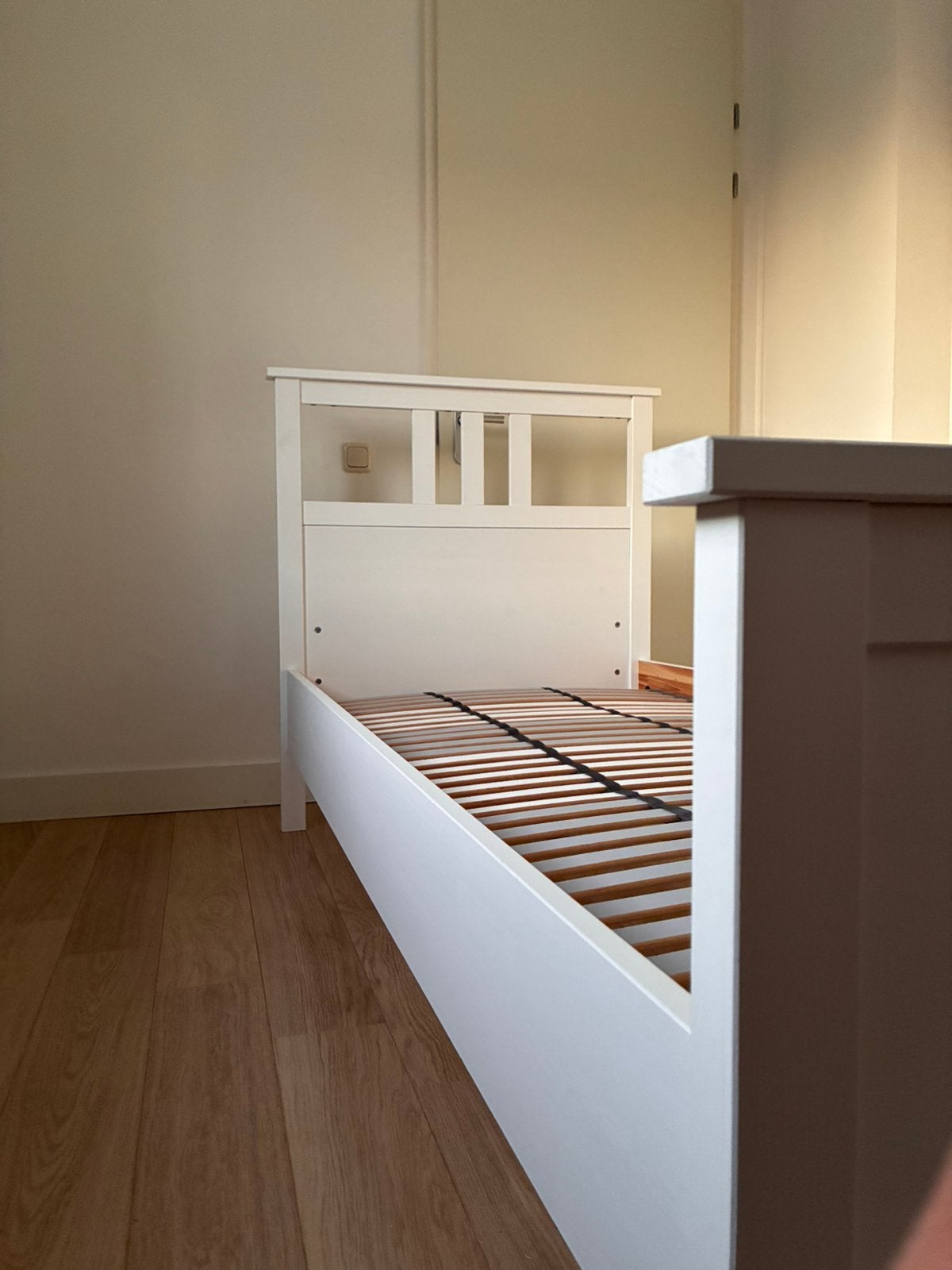 IKEA HEMNES bed (90x200) wit | met lattenbodem en matras, Ophalen, 90 cm, Eenpersoons, Wit