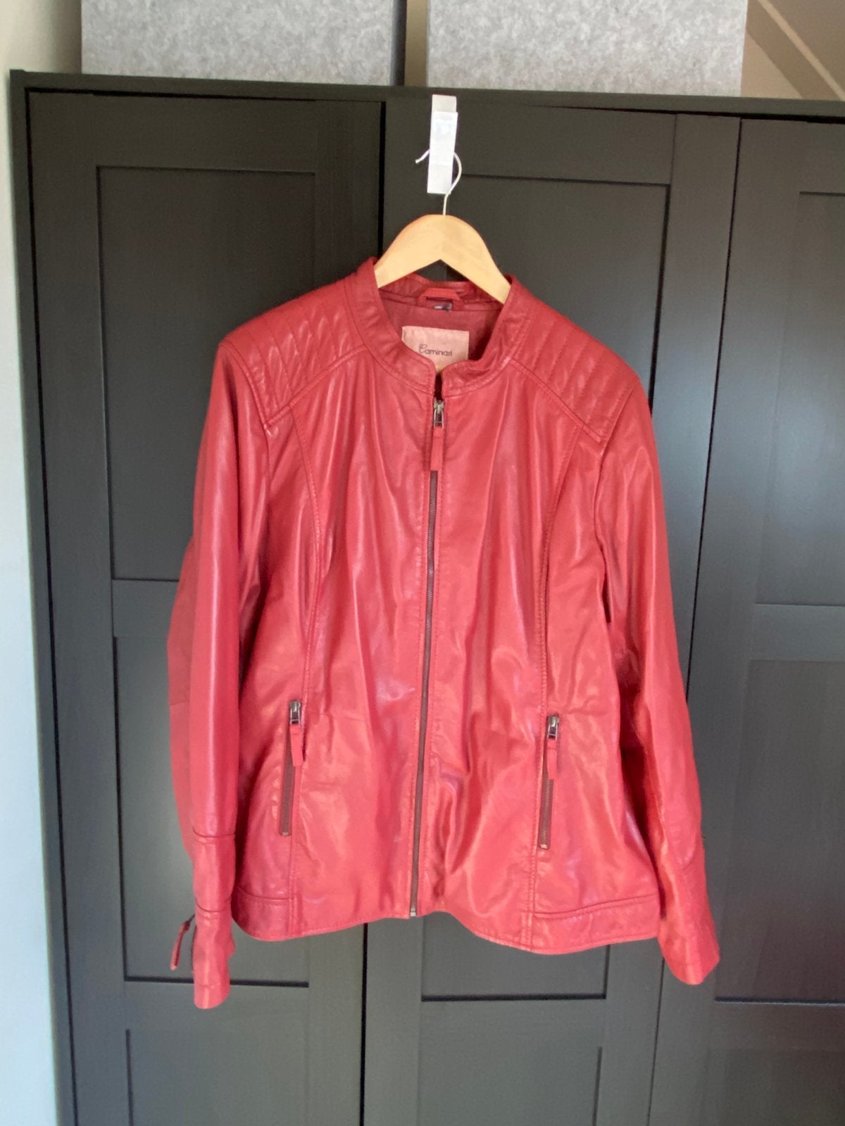 Leren jas dames rood maat 50, Ophalen of Verzenden, Zo goed als nieuw, Maat 46/48 (XL) of groter, Rood