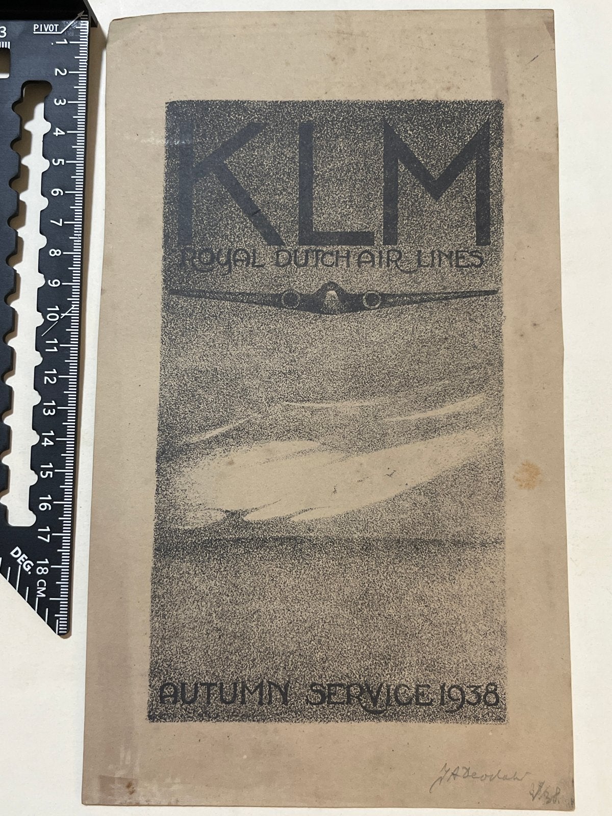 KLM Royal Dutch Air Lines Autumn Service 1938 Folder, Ophalen of Verzenden, Gelezen, Folder