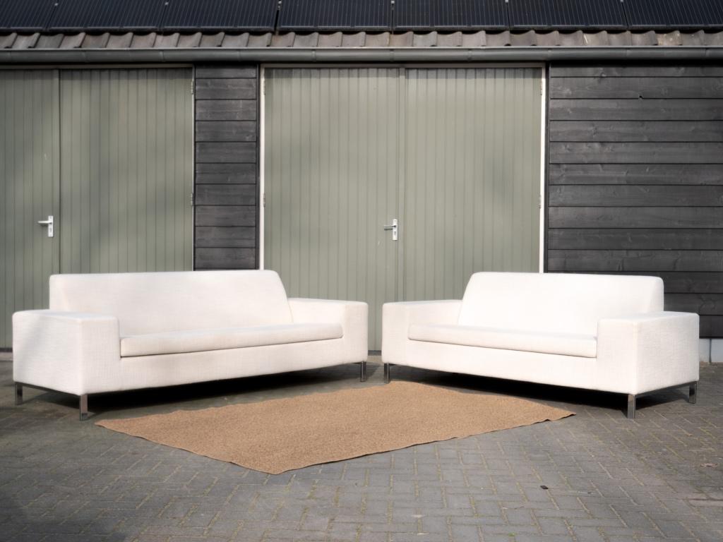 Gelderland 7610 | 3-zits Design bank crème | Jan des Bouvrie, Gebruikt, Driepersoons, 75 tot 100 cm, Ophalen of Verzenden