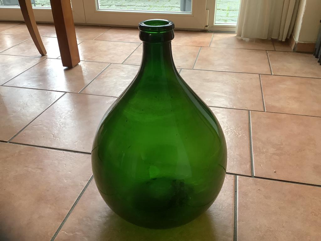 Groene Vaas, Ophalen of Verzenden, Minder dan 50 cm, Groen, Glas
