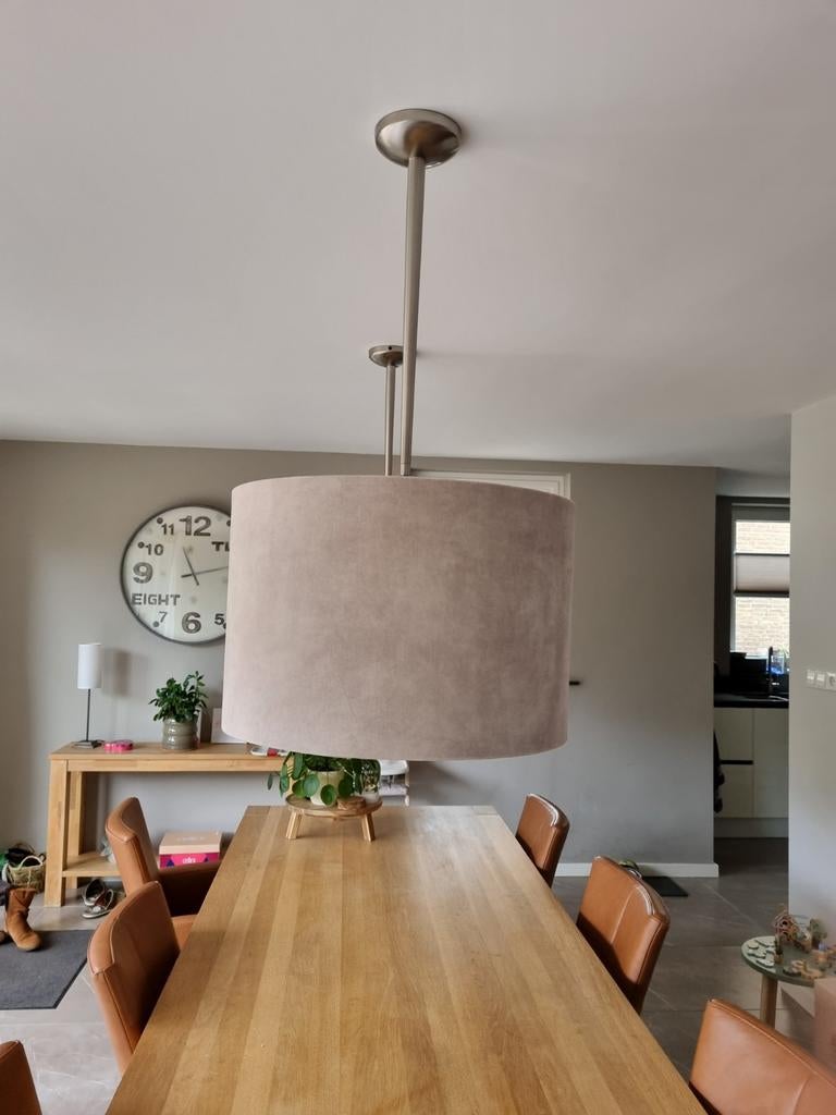 Luxe Taupe velvet lampenkap 60/40 cm, Ophalen of Verzenden