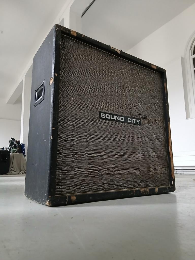 60's Sound City speaker kabinet Fanes Vox Marshall Fender, Ophalen of Verzenden, Gebruikt, 100 watt of meer
