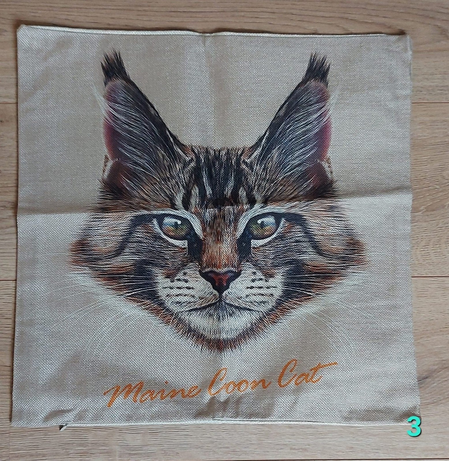 Main coon, Devon Rex, kussenhoes, sierkussen hoes, Ophalen of Verzenden, Nieuw, Beige, Vierkant