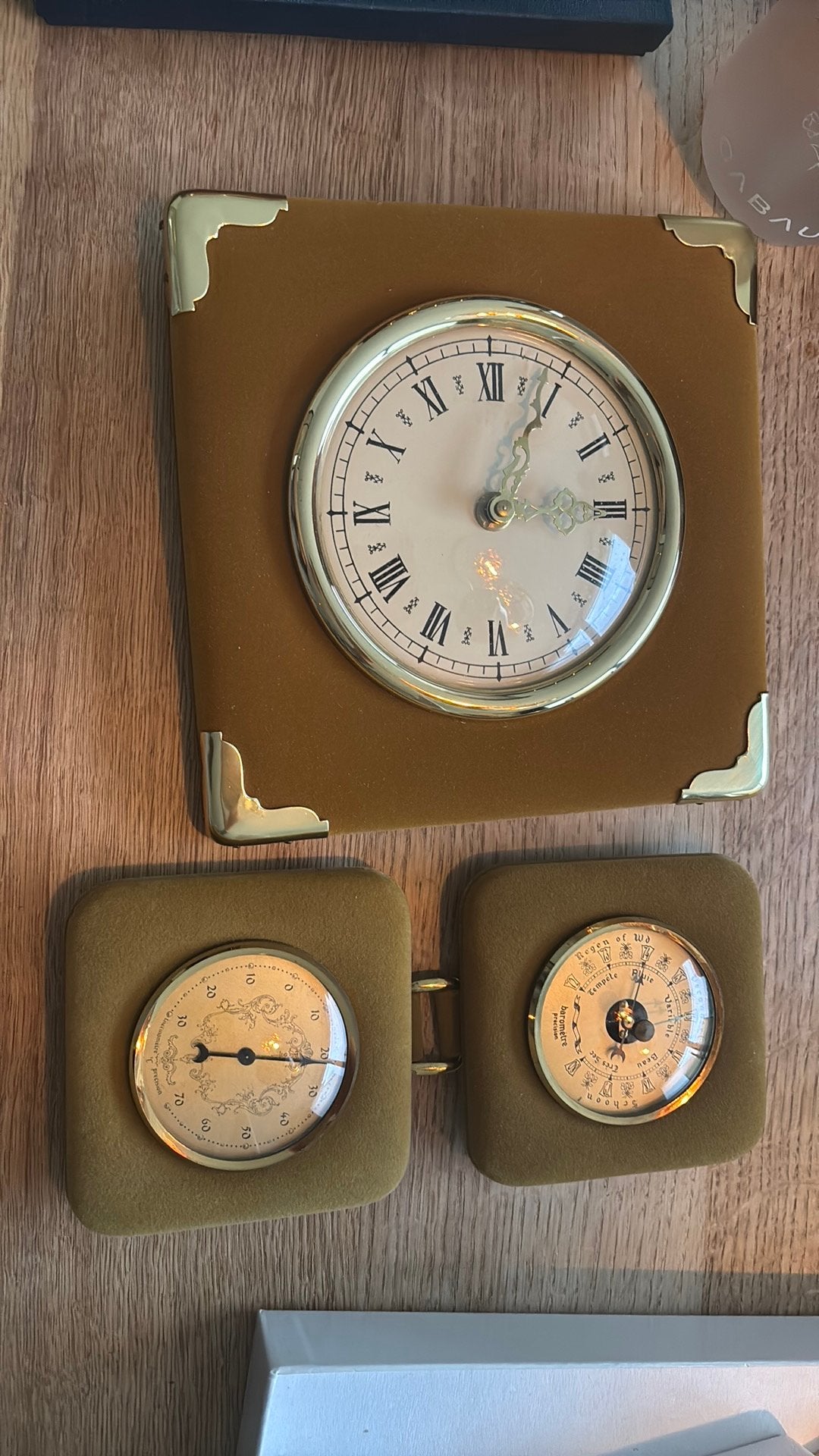 Vintage klok, thermometer en barometer, Ophalen