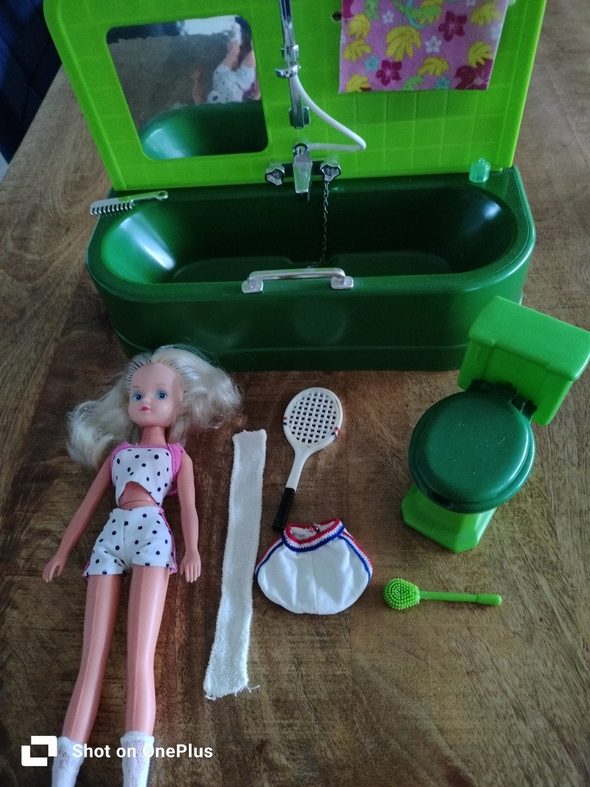 Vintage Barbie Fleur met badkuip, toilet en pop, Ophalen of Verzenden, Gebruikt