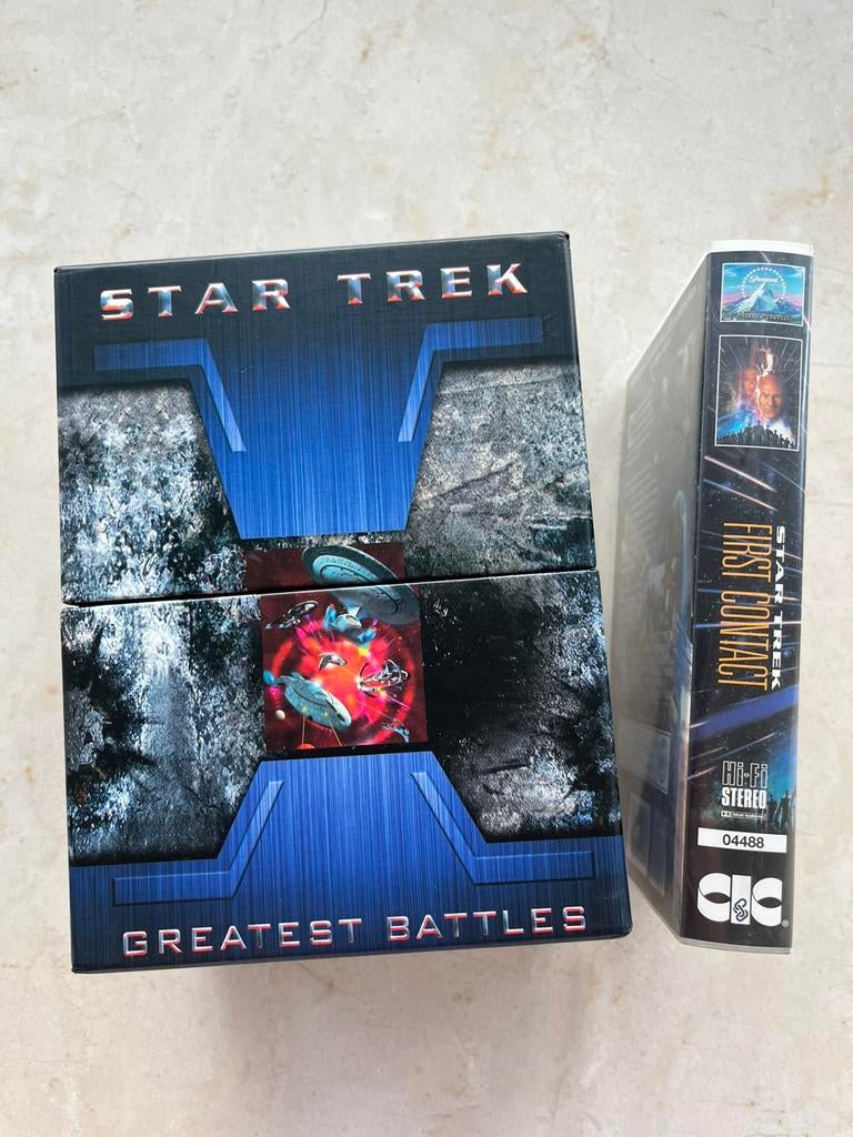 Star Trek boxset Greatest Battles + First Contact, Cd's en Dvd's, VHS | Film, Alle leeftijden, Verzenden, Zo goed als nieuw, Science Fiction en Fantasy