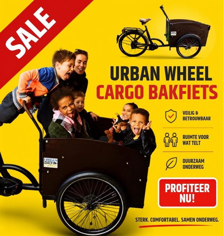 Scherp geprijst: Urban Wheel Cargo bakfiets, z.g.a.n. met ov, Fietsen en Brommers, Fietsen | Bakfietsen, Overige merken, Huif
