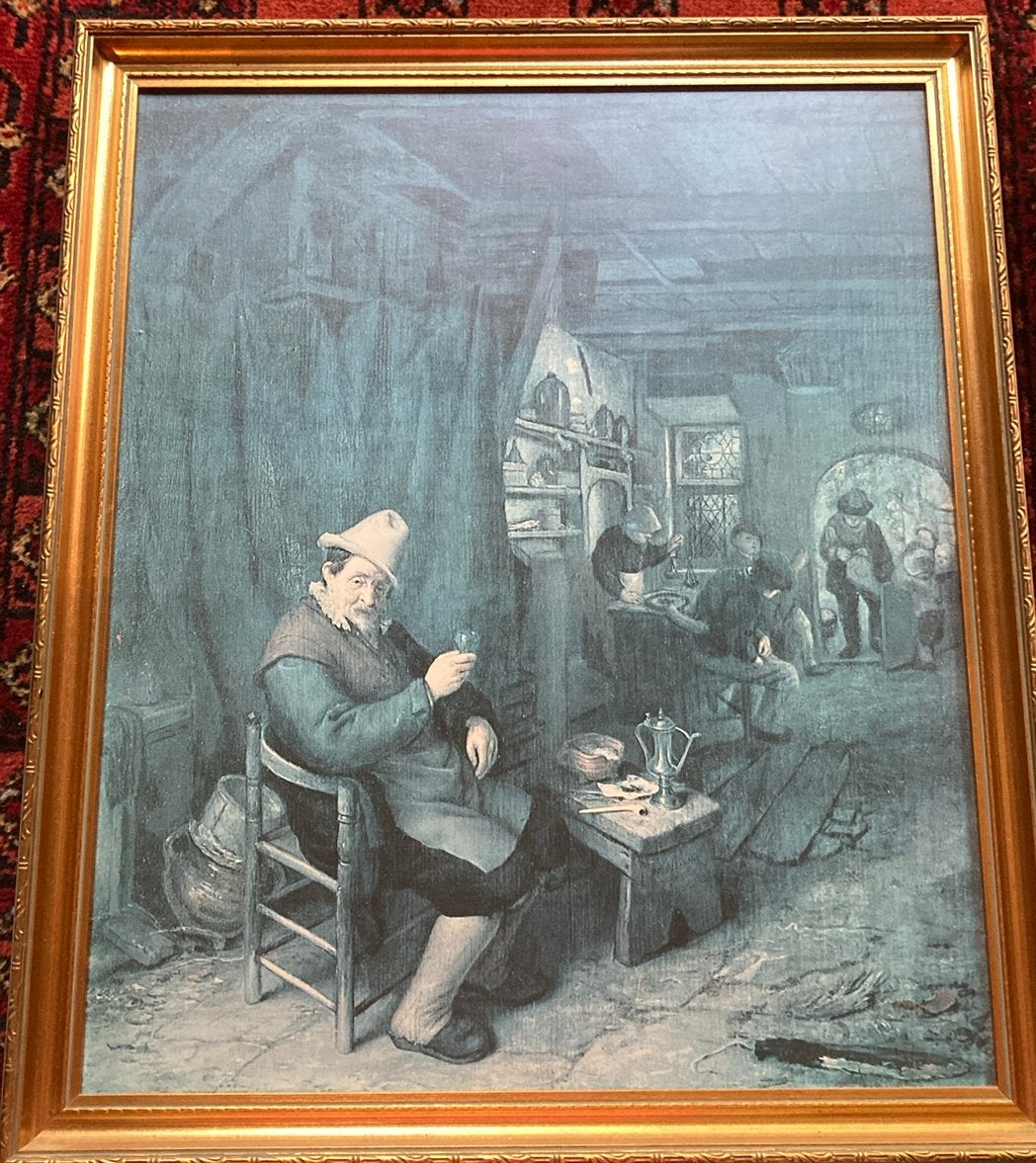 De tevreden drinker. Mooi schilderij!, Ophalen