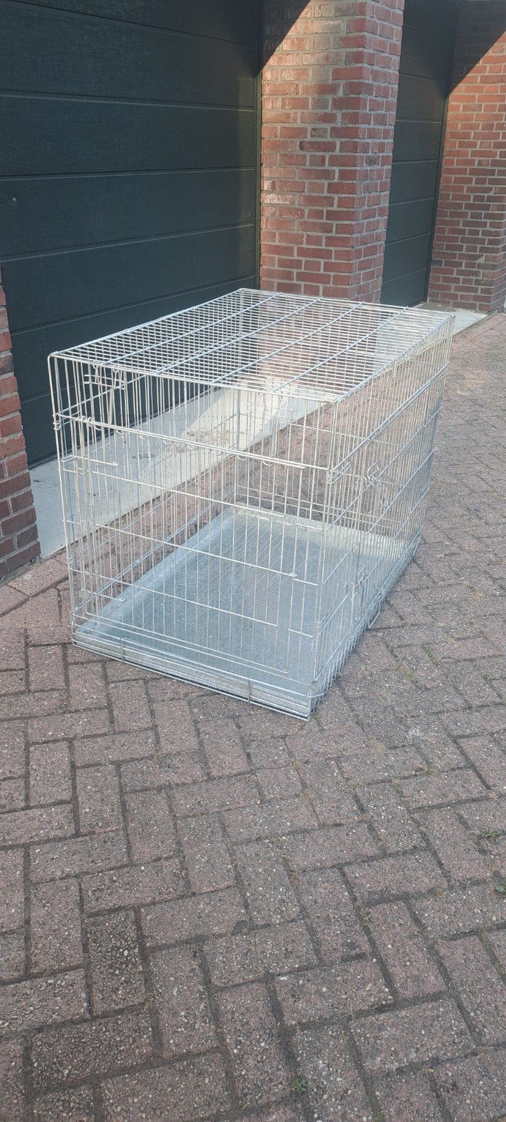 grote metalen hondenbench 2 deurtjes opvouwbaar 105/85/75, Gebruikt, 65 tot 100 cm, Hondenhok, Ophalen of Verzenden