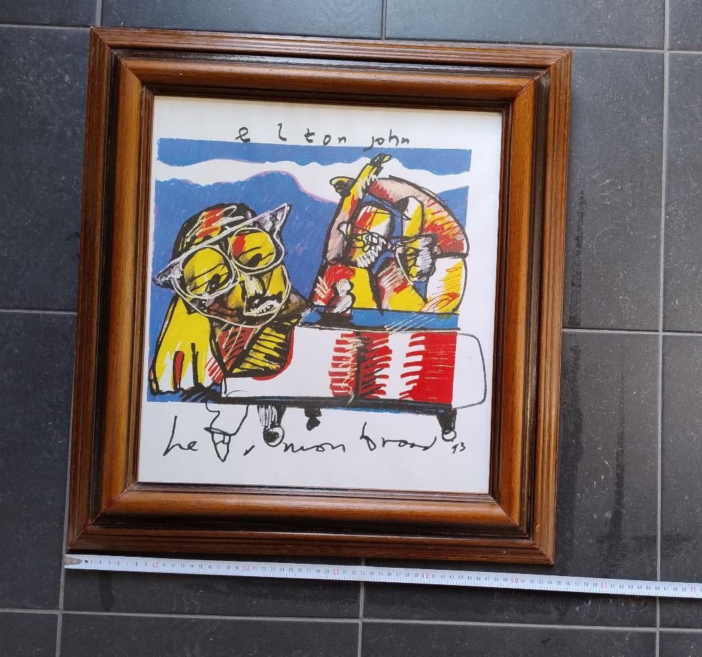 Herman Brood verzamelaars opgelet ! LITHO van Elton John, Ophalen of Verzenden, Gebruikt, Poster, Artwork of Schilderij