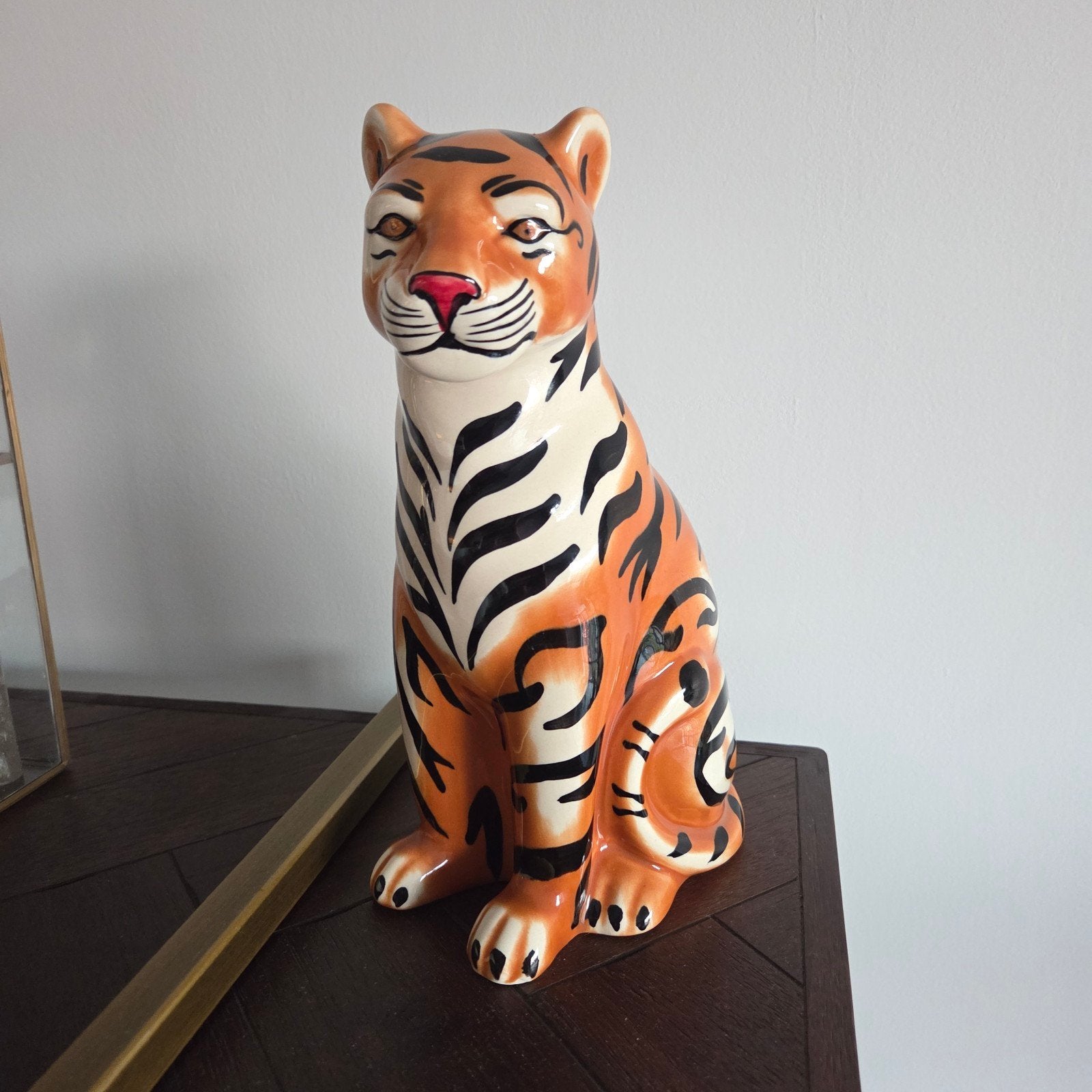 Tijger beeld keramiek Hollywood Regency stijl, Verzamelen, Ophalen of Verzenden, Zo goed als nieuw, Dier