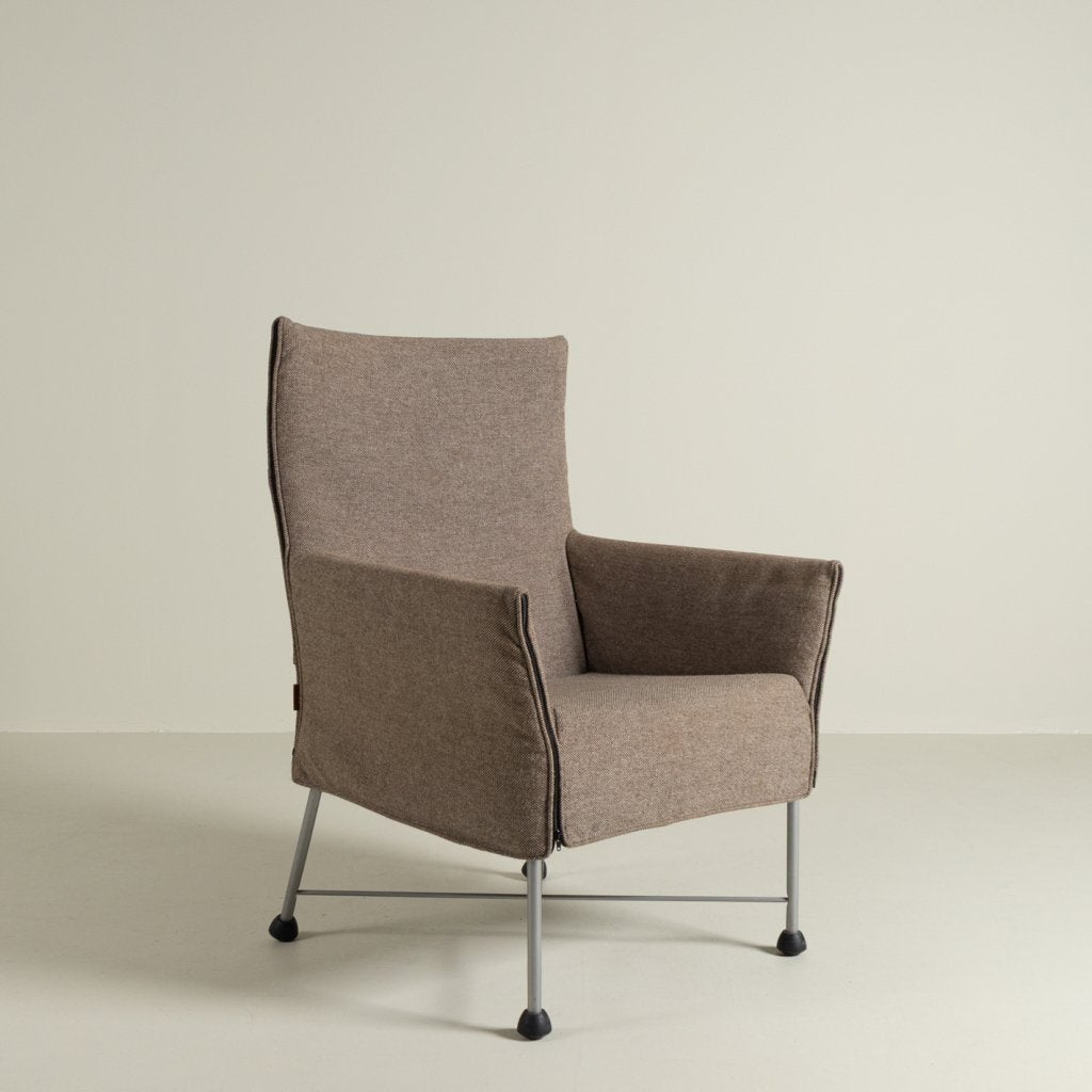 Montis Charly Fauteuil Beige Stof - Grijs (Op Doppen), Niet ingevuld, Zo goed als nieuw, Niet ingevuld, Niet ingevuld