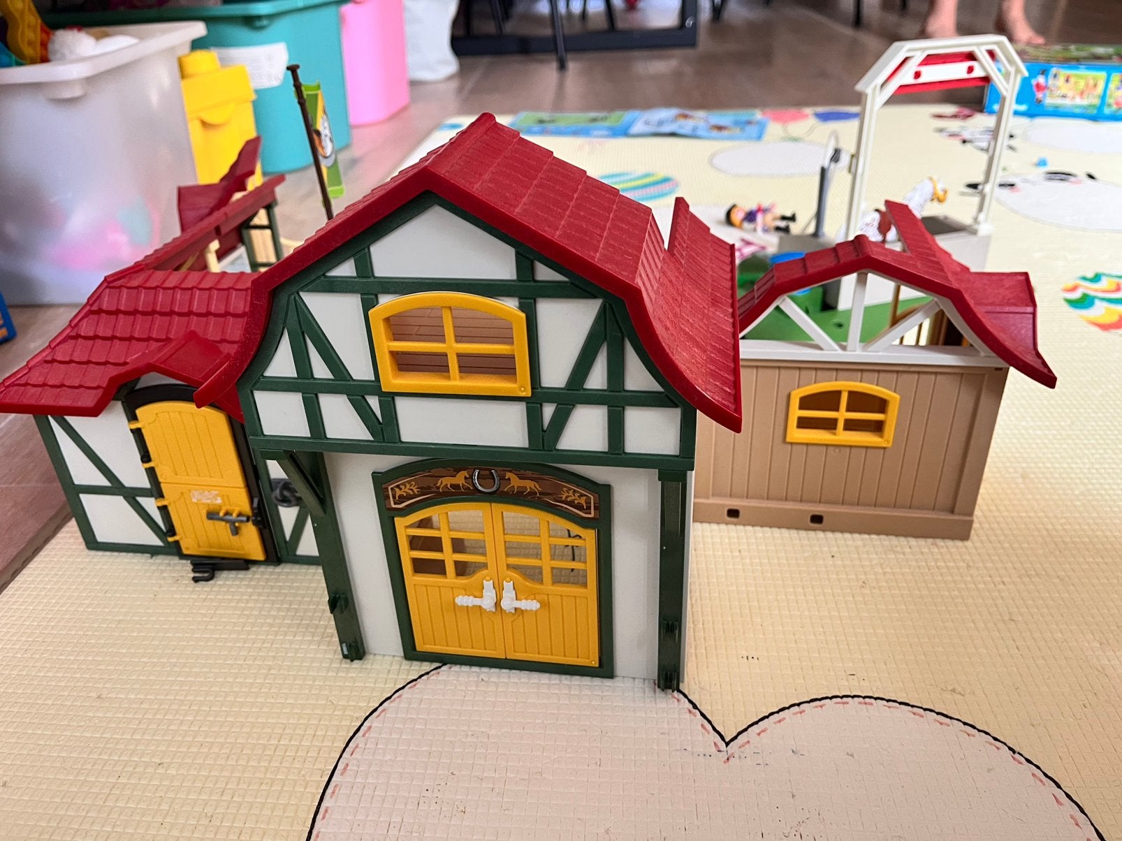 Playmobil paarden boerderij, Ophalen, Gebruikt, Gebouw, Losse onderdelen