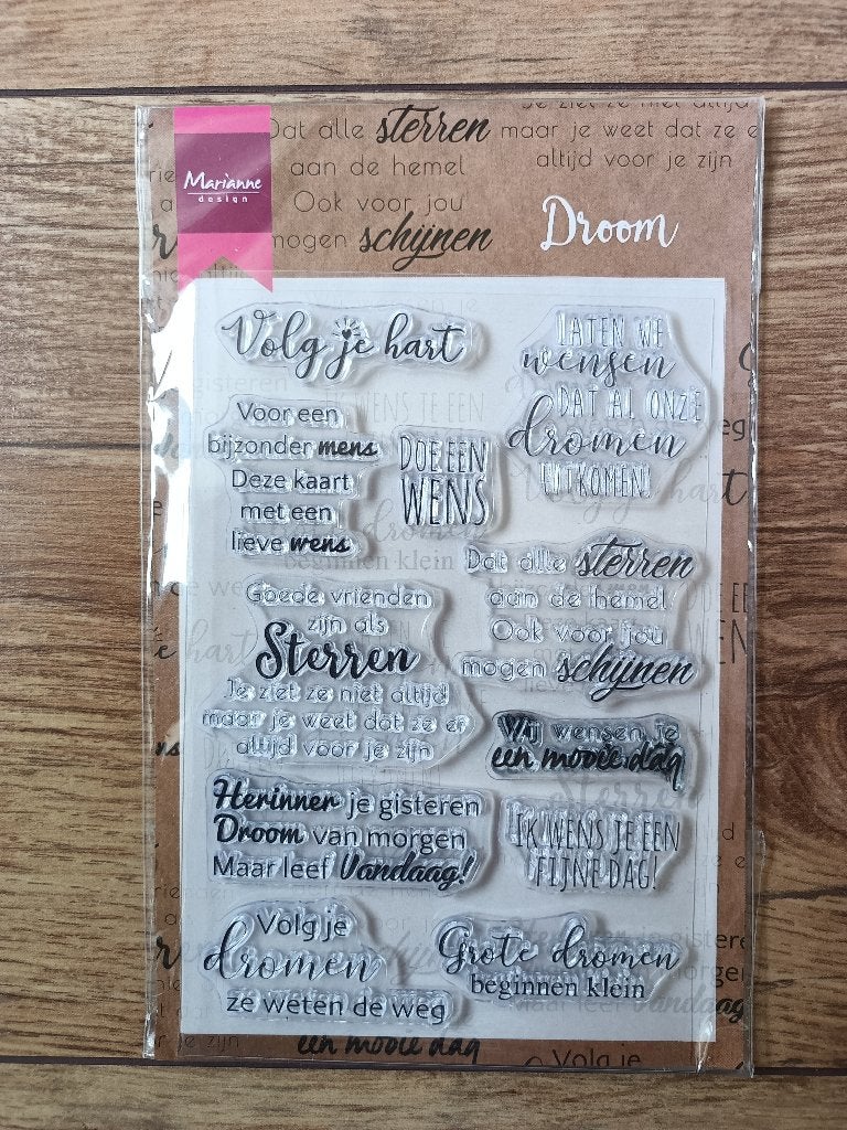 Marianne Design - Droom teksten NL - CS1019, Ophalen of Verzenden, Nieuw, Clearstamp