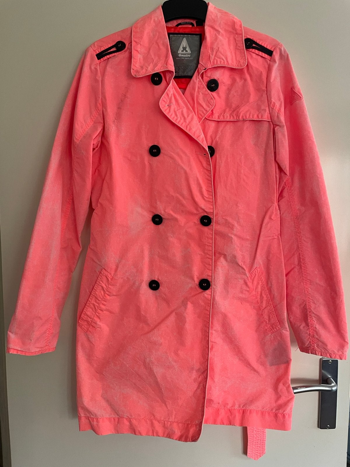Gaastra trenchcoat oranje/roze fluo windblocker mt M 36-40, Ophalen, Gedragen, Maat 38/40 (M), Meerkleurig